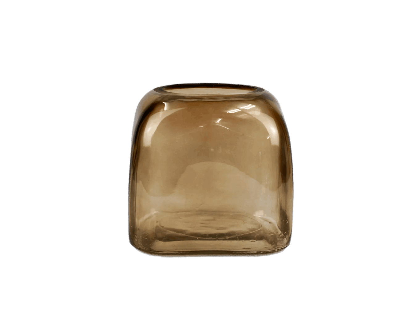 Brown glass vase on a black background