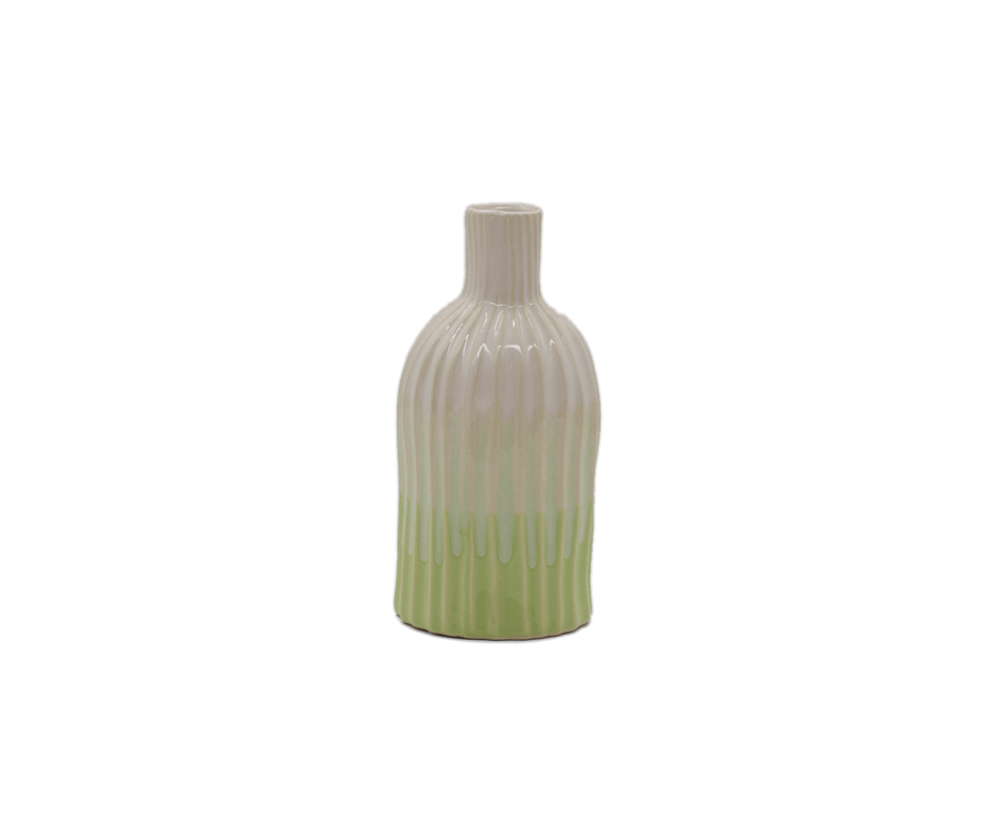 Decorative bottle with a gradient design on a black background