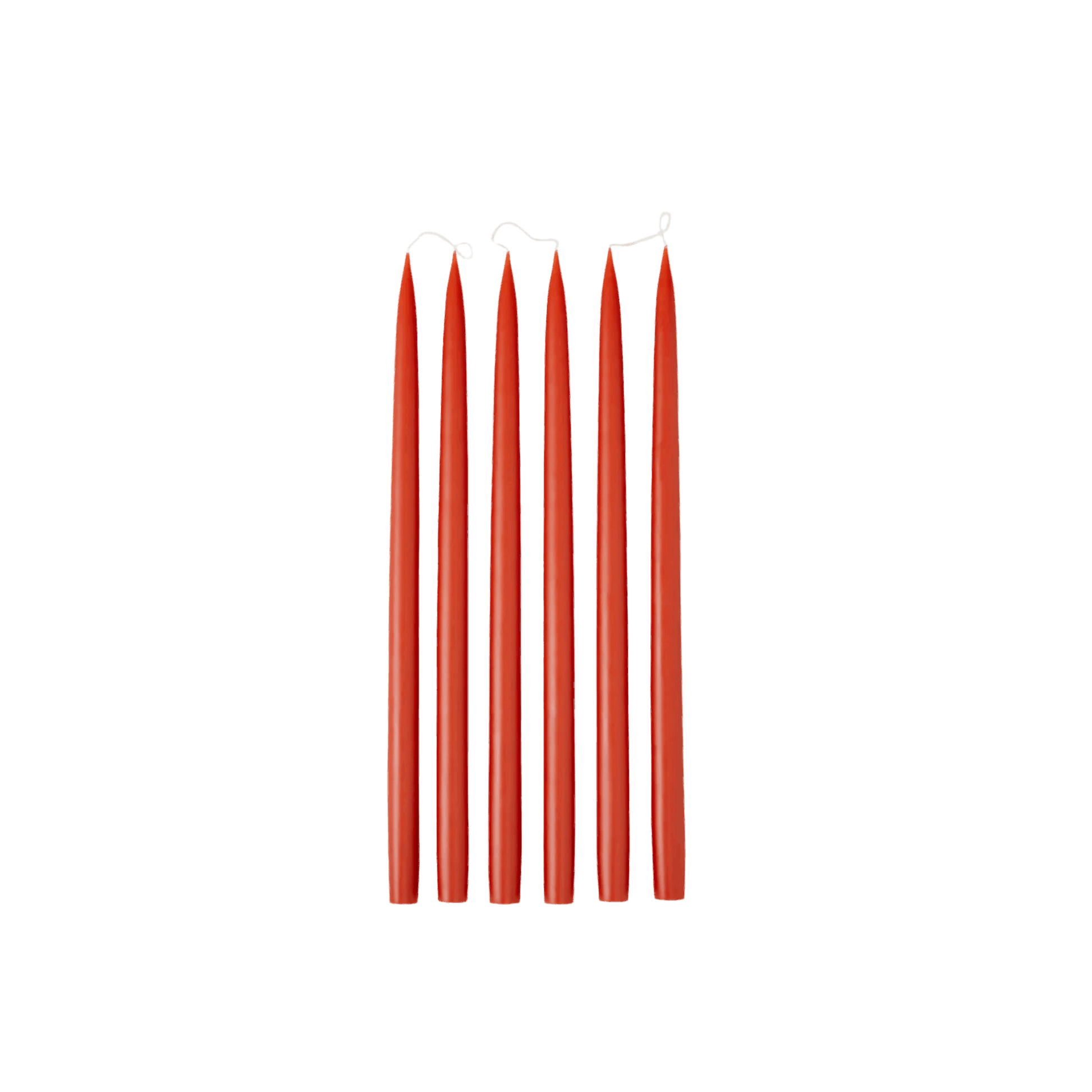 Five red candles on a black background