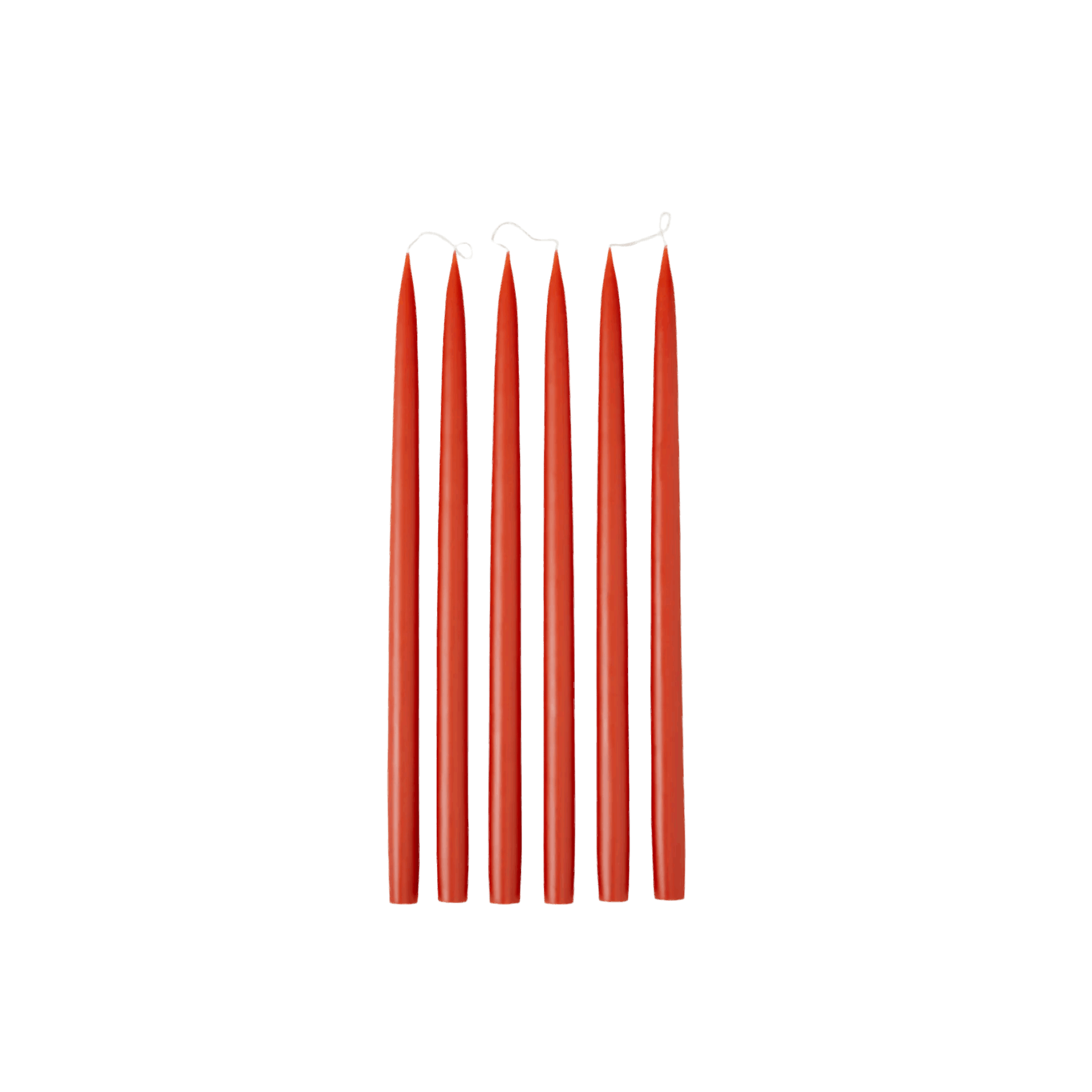 Five red candles on a black background